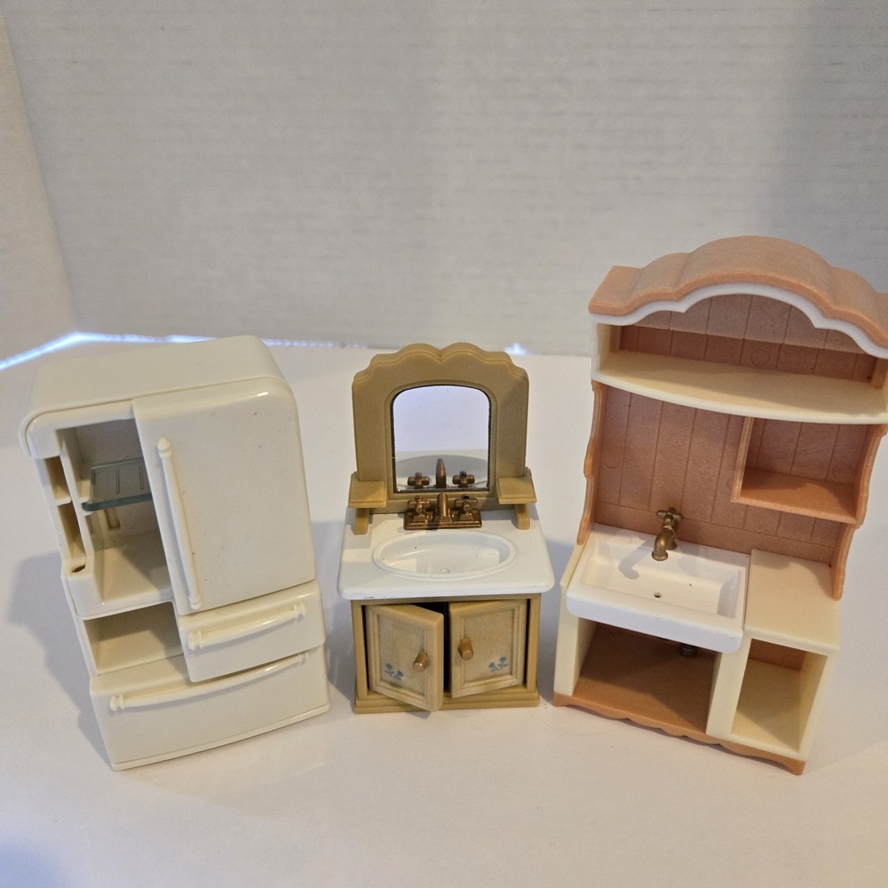 Sylvanian Families Calico Critters Furniture Sink Cabinets Fridge Replacement‎
